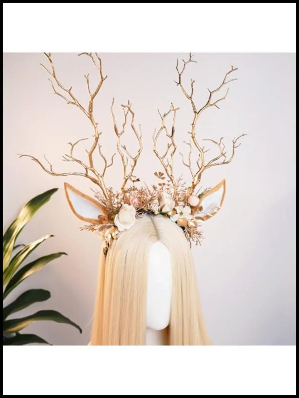 Branch Antler Headband Woodland Reindeer Ear Headpiece Renaissance Halloween